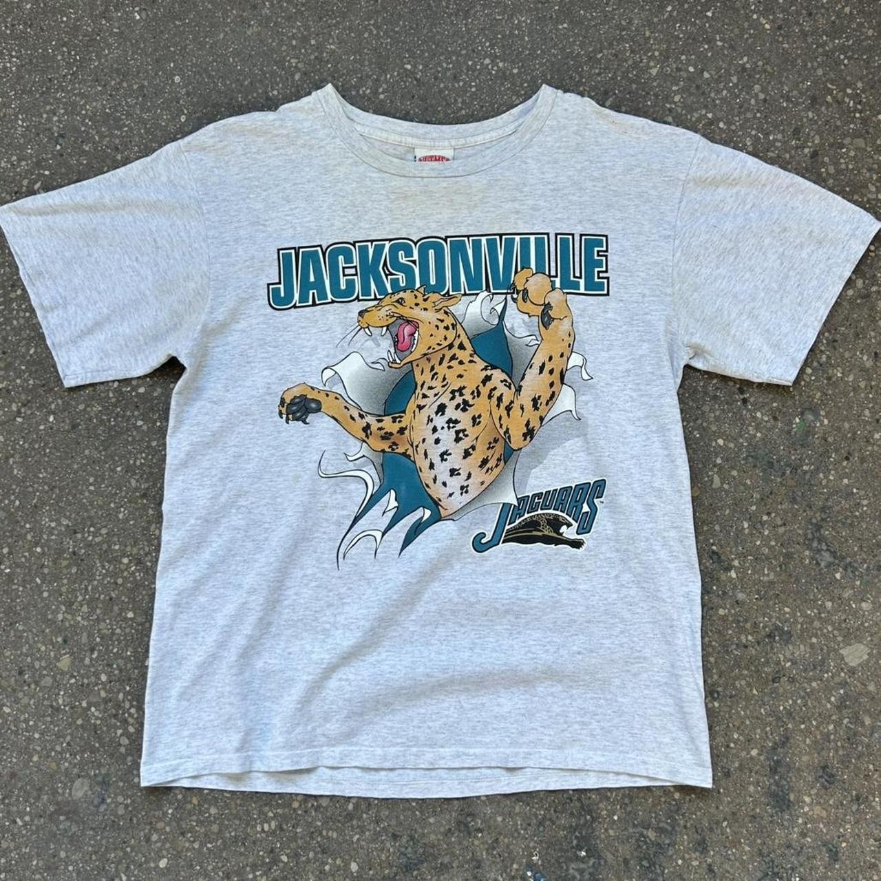 Vintage 1993 Jacksonville Jaguars BANNED LOGO Double-Sided Graphic Tee XL Vintage 1993 Jacksonville Jaguars BANNED LOGO Double-Sided Graphic Tee XL