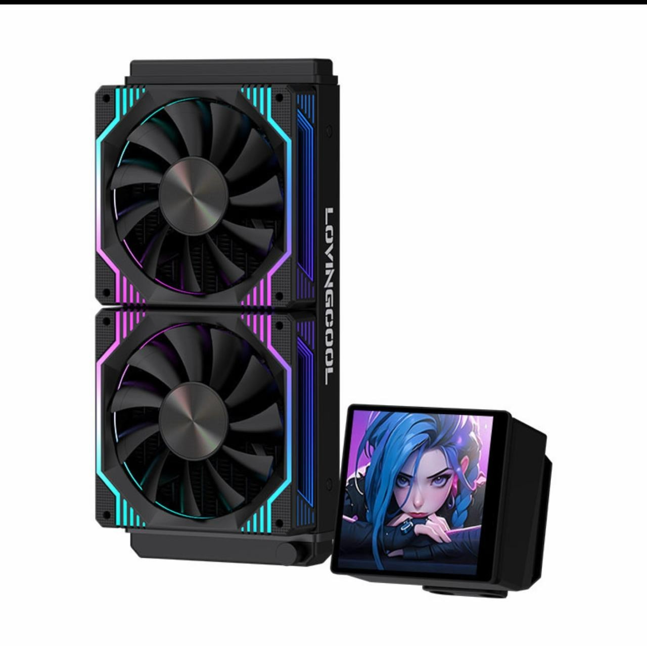 CPU Cooler with 4-inch magnetic video display and ARGB light effects CPU Cooler with 4-inch magnetic video display and ARGB light effects