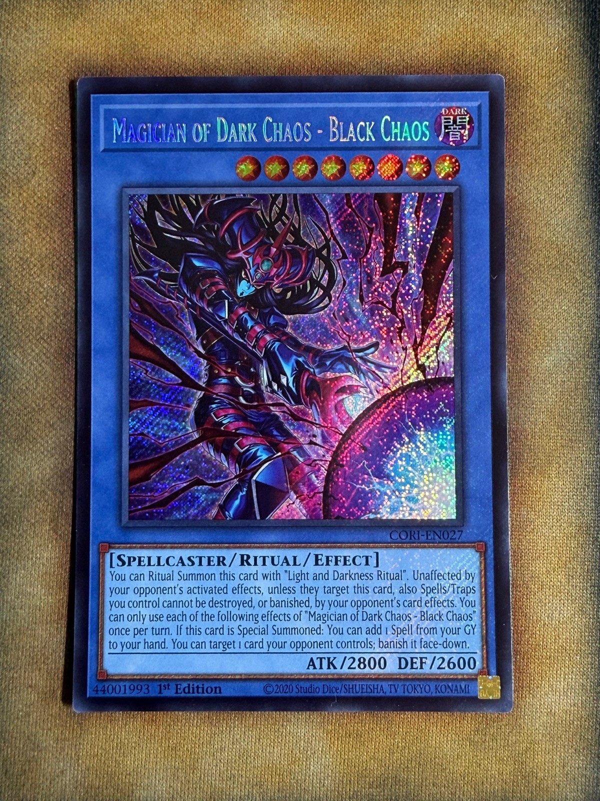 Yugioh Magician of Dark Chaos - Black Chaos CORI-EN027 Secret Rare 1st Ed NM