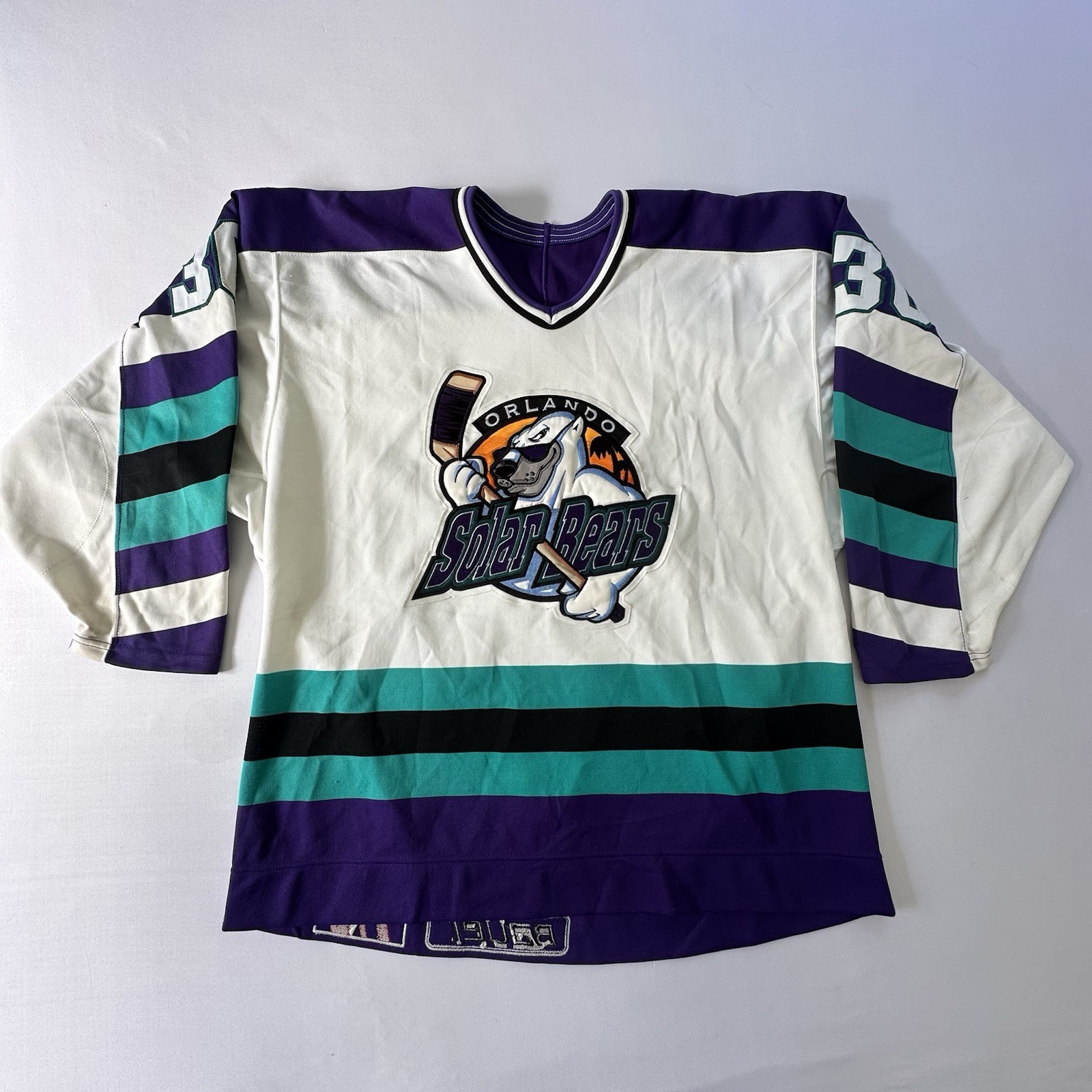 Vintage Orlando Solar Bears Allan Bester #30 Bauer Pro IHL Jersey 52 1990s