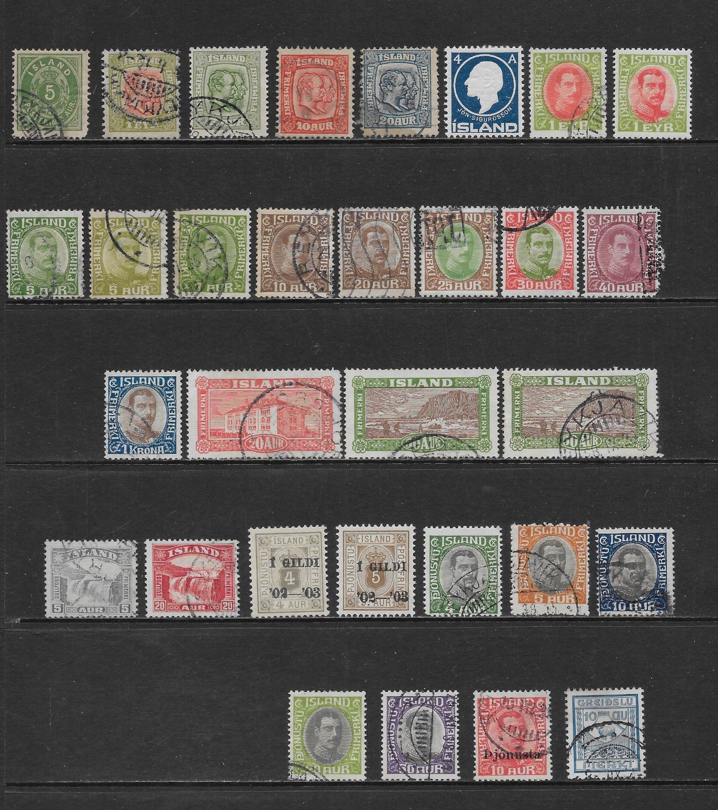 ICELAND   COLLECTION BUILDER - VARIOUS MOSTLY USED ISSUES    1896 - 1933