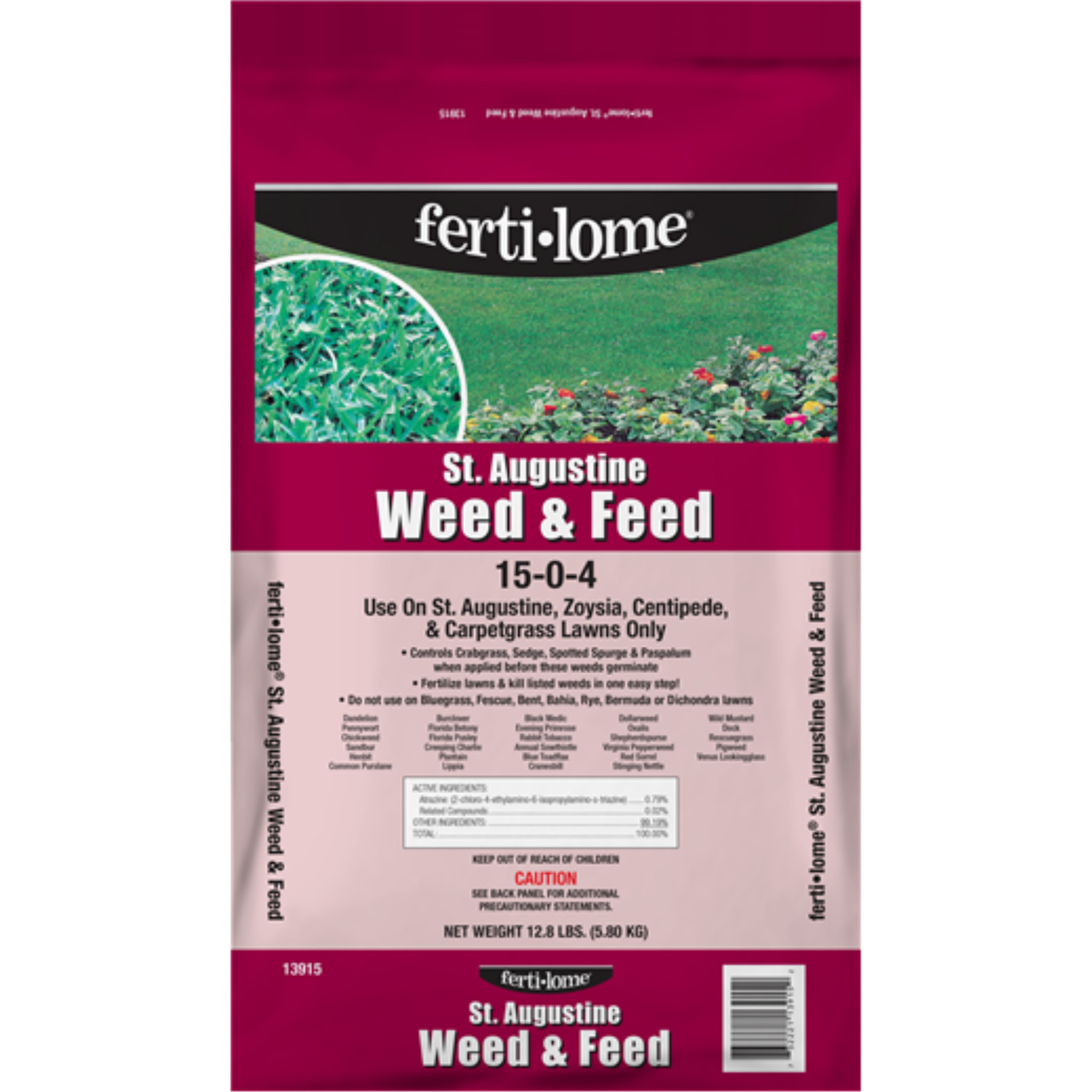 Fertilome St. Augustine 15-0-4 Weed & Feed Lawn Fertilizer, 12.8lbs Fertilome St. Augustine 15-0-4 Weed & Feed Lawn Fertilizer, 12.8lbs