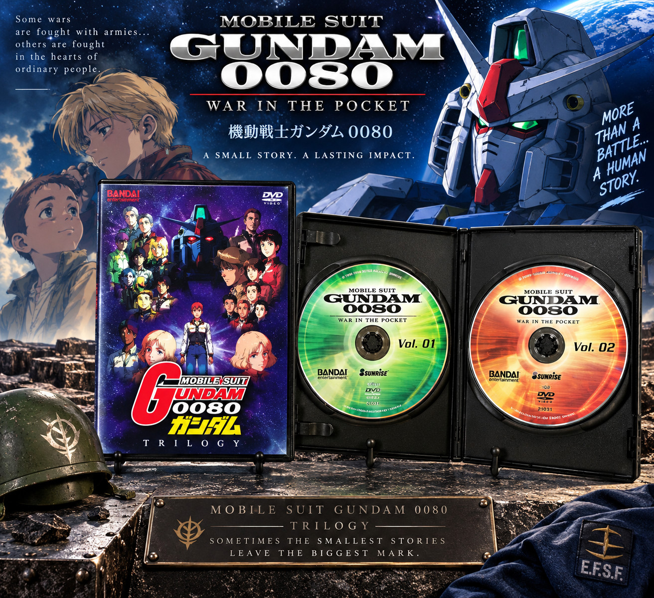 Mobile Suit Gundam 0080 War in the Pocket 2 Disc DVD Complete Collection