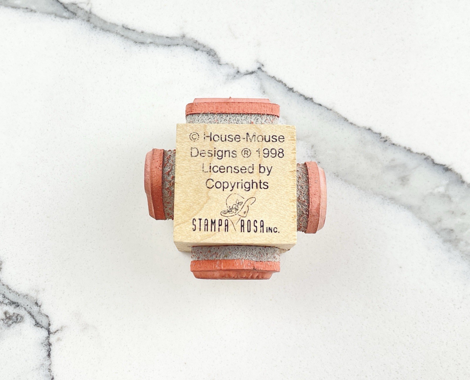 1998 Stampa Rosa House Mouse Cube Wood Rubber Stamp 1998 Stampa Rosa House Mouse Cube Wood Rubber Stamp