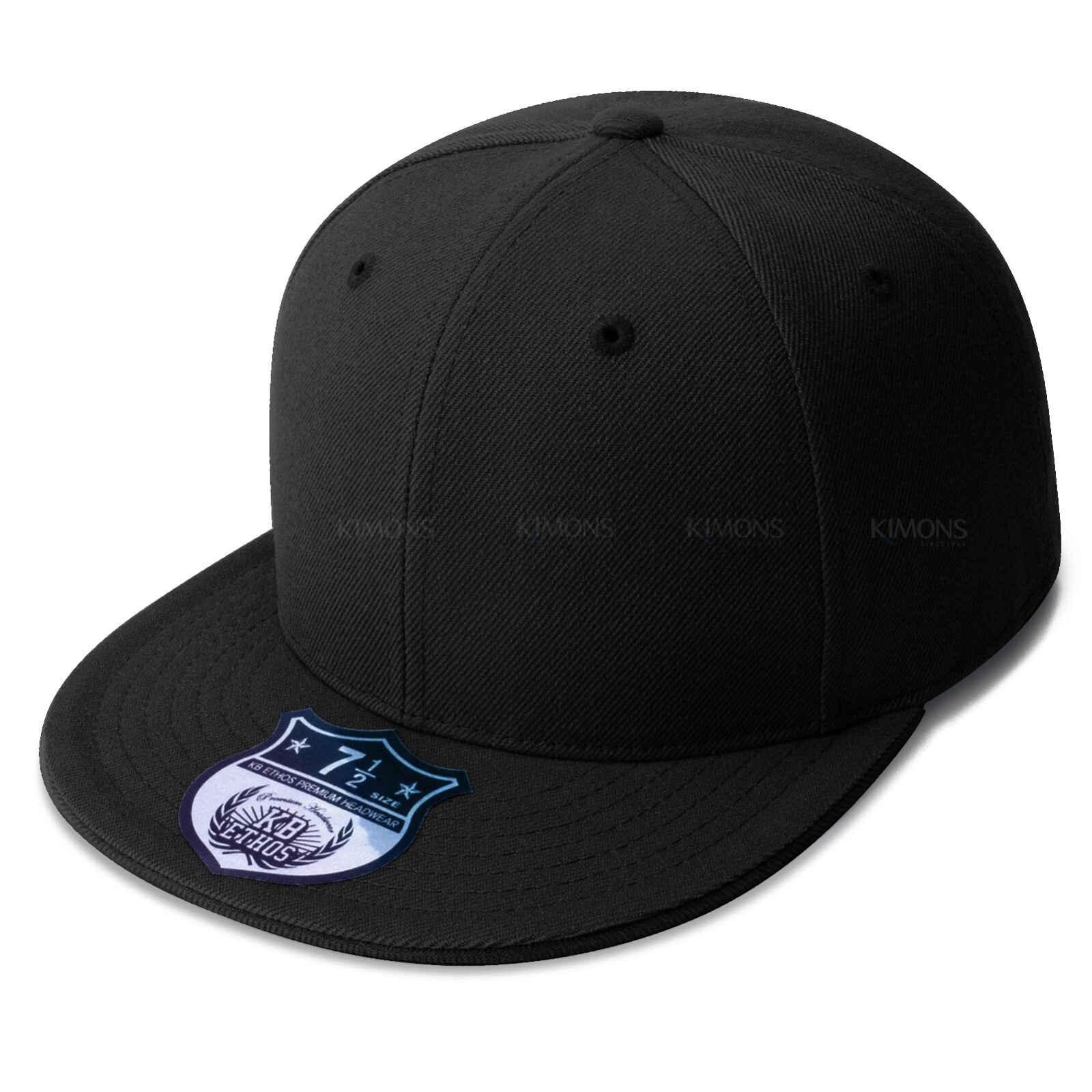 Premium Solid Fitted Baseball Cap Hat Blank Plain Flat Bill 9 Sizes Snapback New