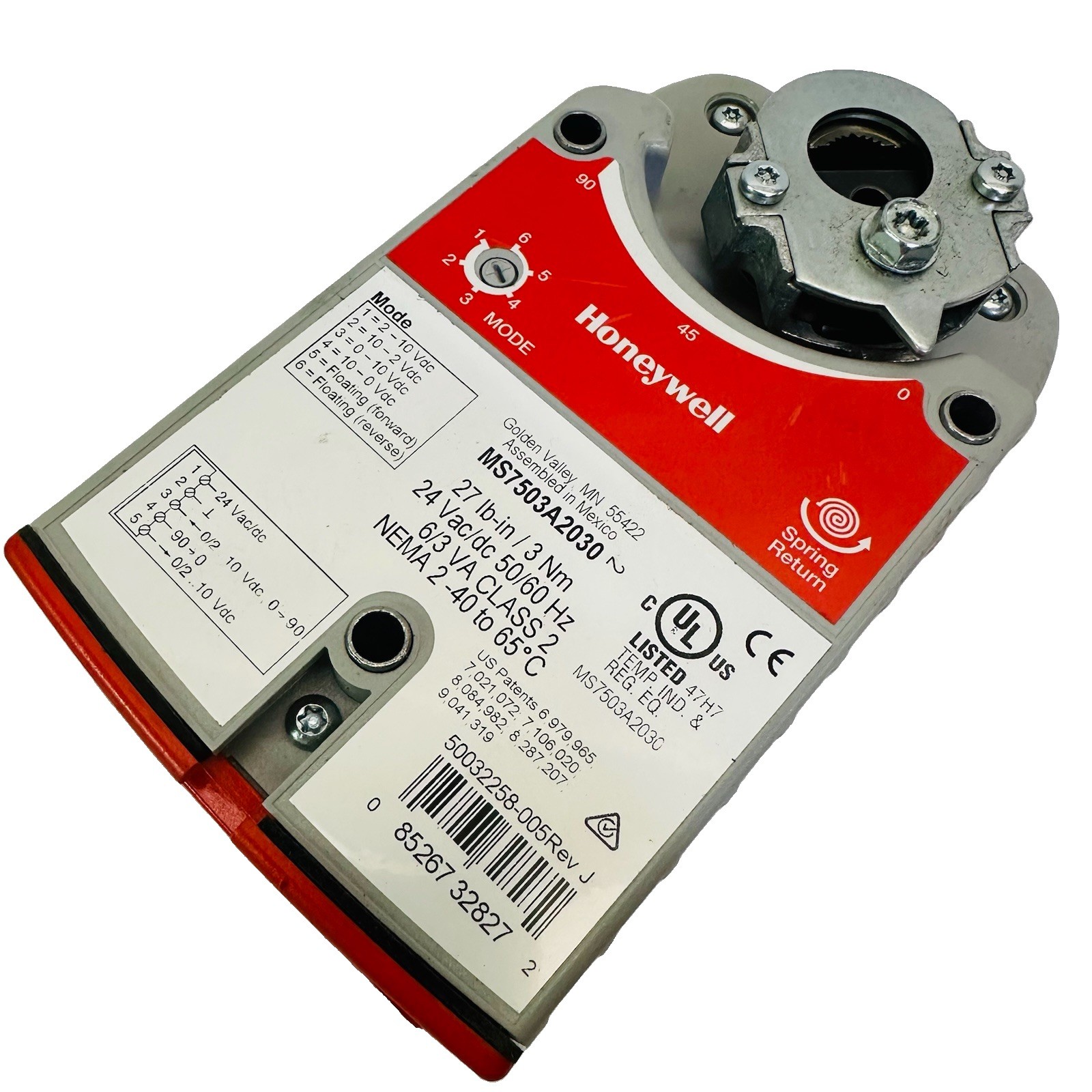 Honeywell MS7505A2030 Actuator Damper Honeywell MS7505A2030 Actuator Damper