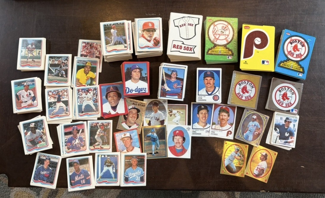 1,000+ Vintage Baseball Sticker Lot 1980s 1990s Fleer Topps Stars HOF Team Logos