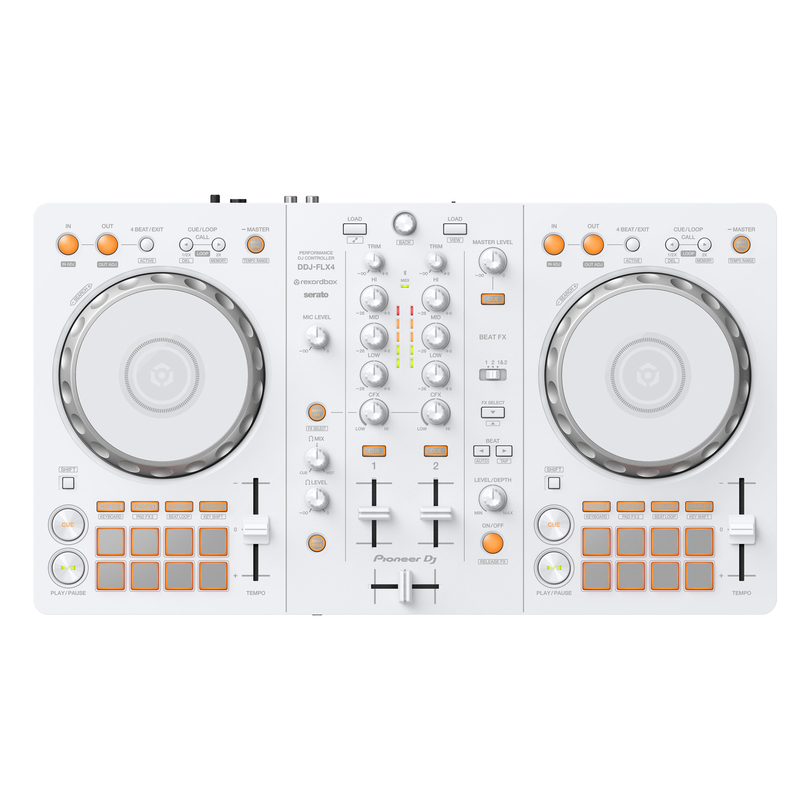 Pioneer DJ DDJ-FLX4-W 2-Channel DJ Controller for Rekordbox/Serato - White