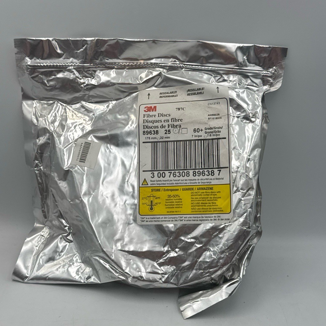 3M Fibre Discs 89638 Abrasive 7 Inch 60+ Grit 787C PSG 25 Pack