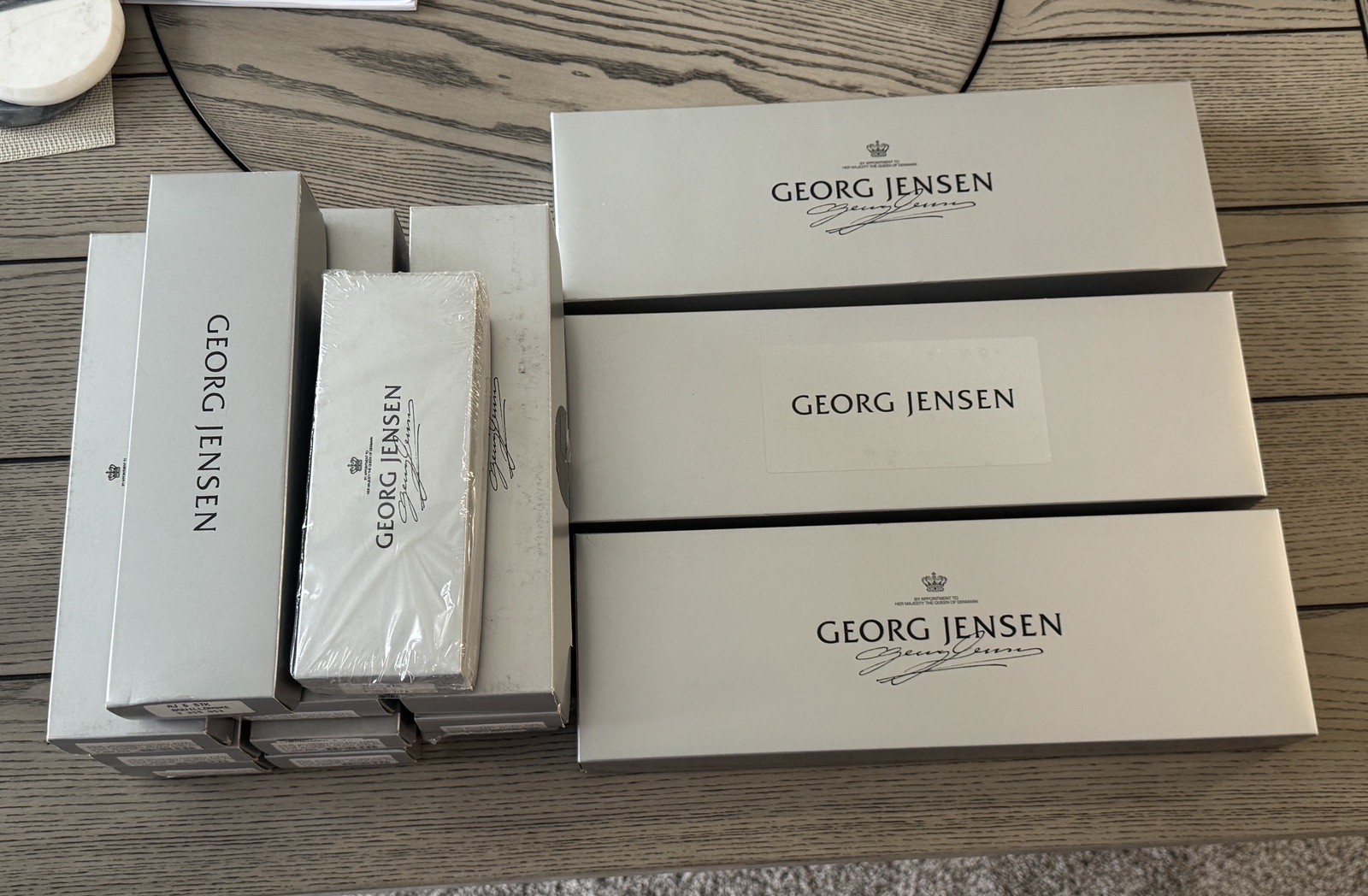 Georg Jensen 114pc ARNE JACOBSEN Matte Flatware Set MINT Original Receipts