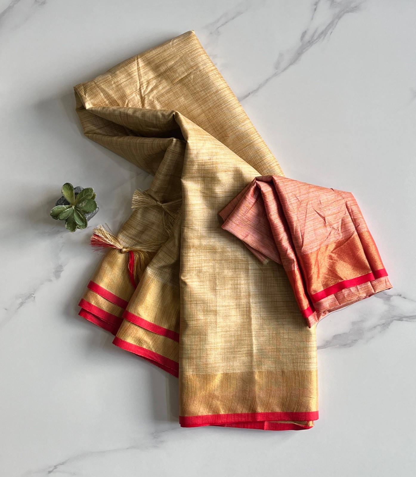 Premium Cotton Silk Saree elegant pallu with tassels
