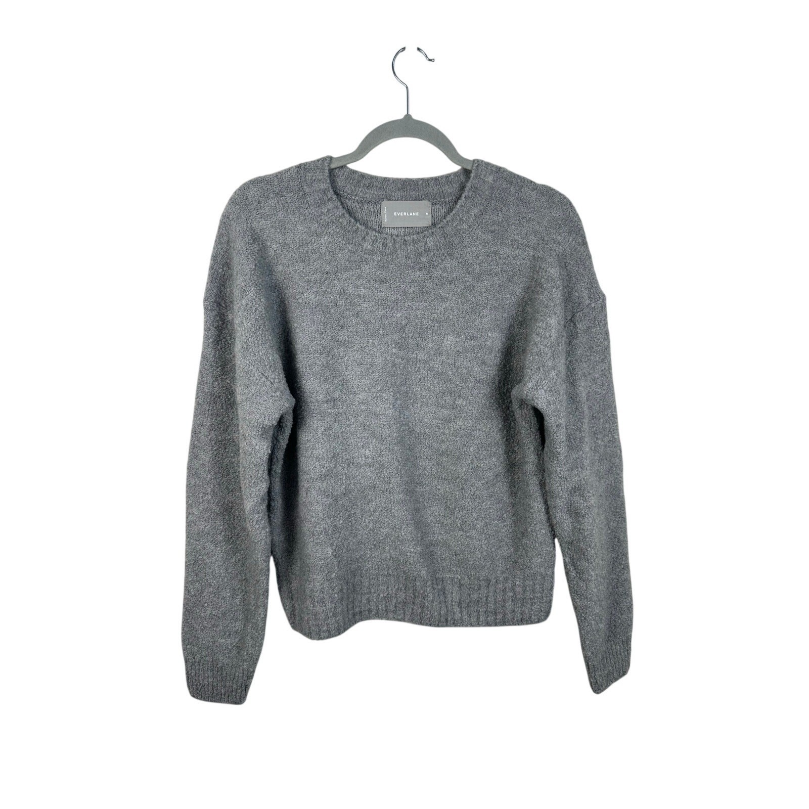 Everlane Wool Blend Crewneck Sweater Women Medium Gray Excellent Raglan Pullover