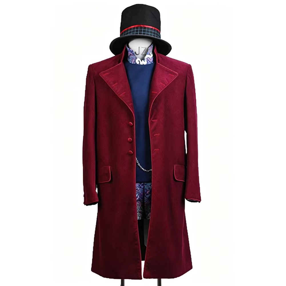 Charlie and The Chocolate Factory Willy Wonka Costume Cosplay Full Set