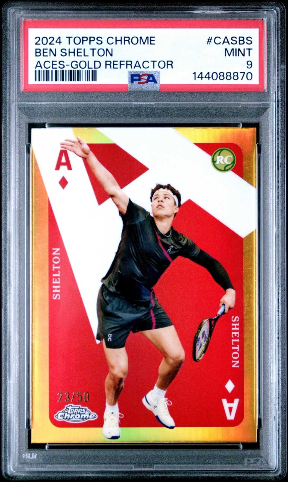 2024 Topps Chrome - Aces Ben Shelton #CAS-BS Gold Refractor 23/50 (RC)