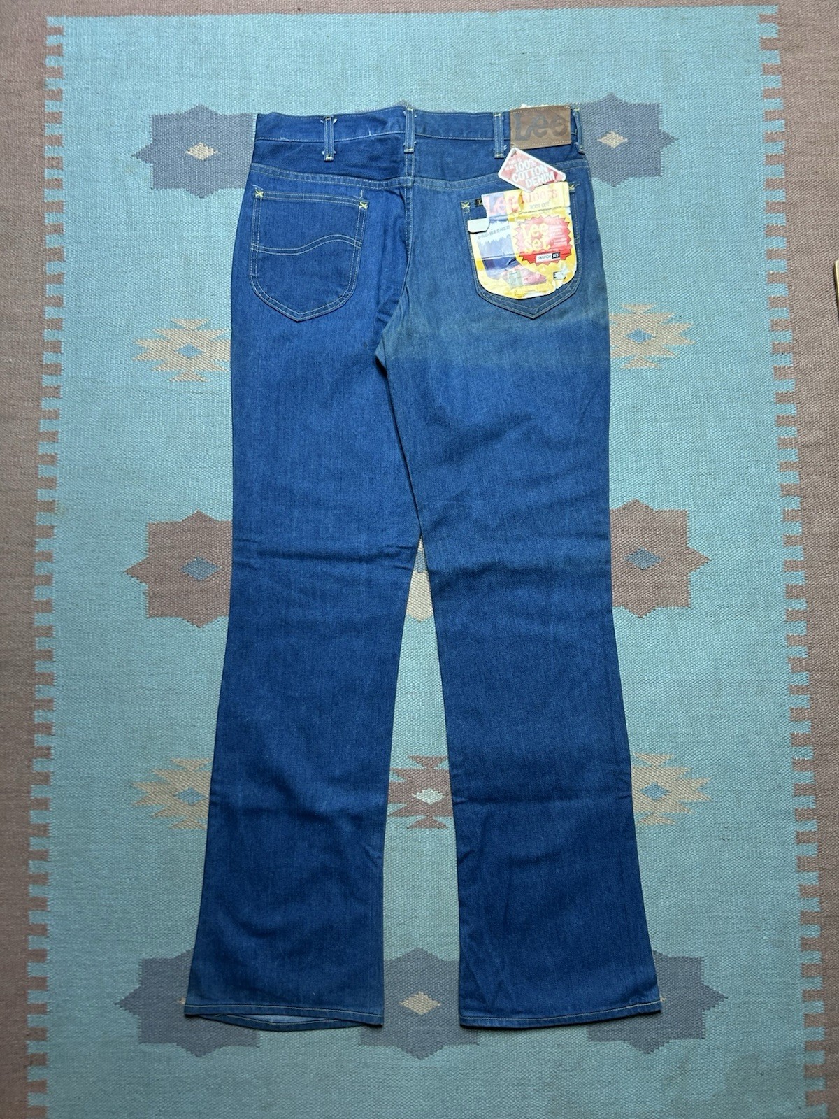 NEW Vintage 70s Lee Riders boot cut flare jeans NWT DEADSTOCK raw denim 34x35