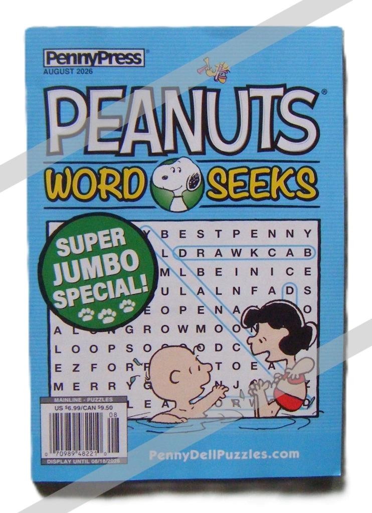 Peanuts Snoopy Word Seeks Puzzles Book by Penny Press August 2026 New 8/26