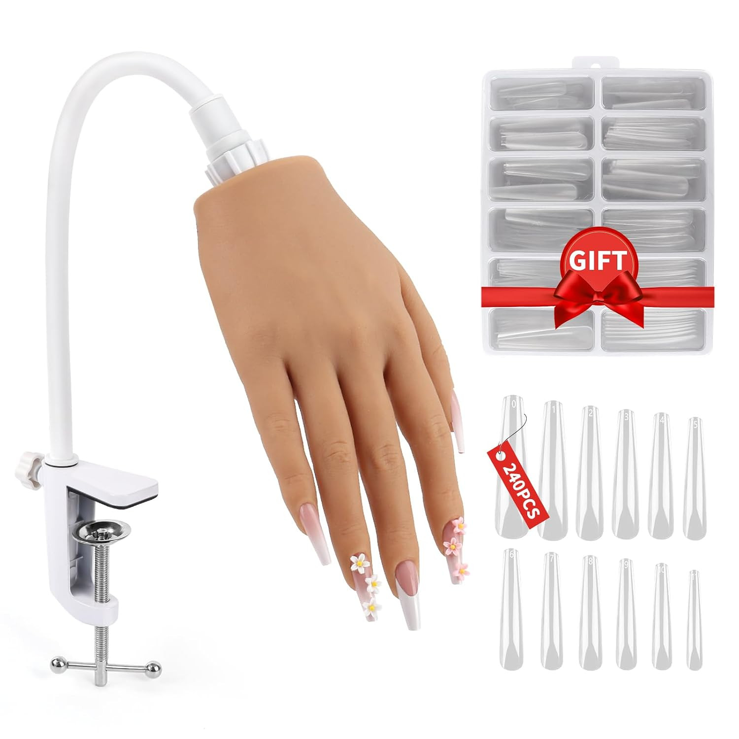 Practice Hand for Acrylic Nails, Silicone Nail Hand Practice, Flexible Fingers F Practice Hand for Acrylic Nails, Silicone Nail Hand Practice, Flexible Fingers F