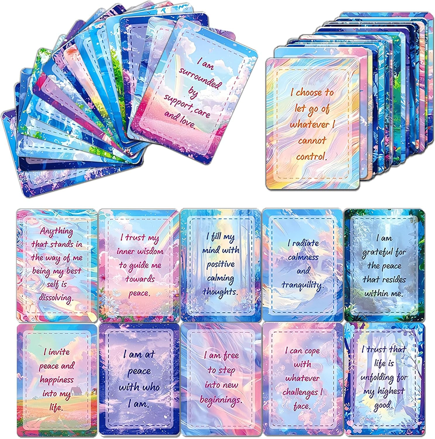 50 Pcs Positive Affirmation Cards, 2.52 * 3.5 Inch Gratitude Encouragement 50 Pcs Positive Affirmation Cards, 2.52 * 3.5 Inch Gratitude Encouragement