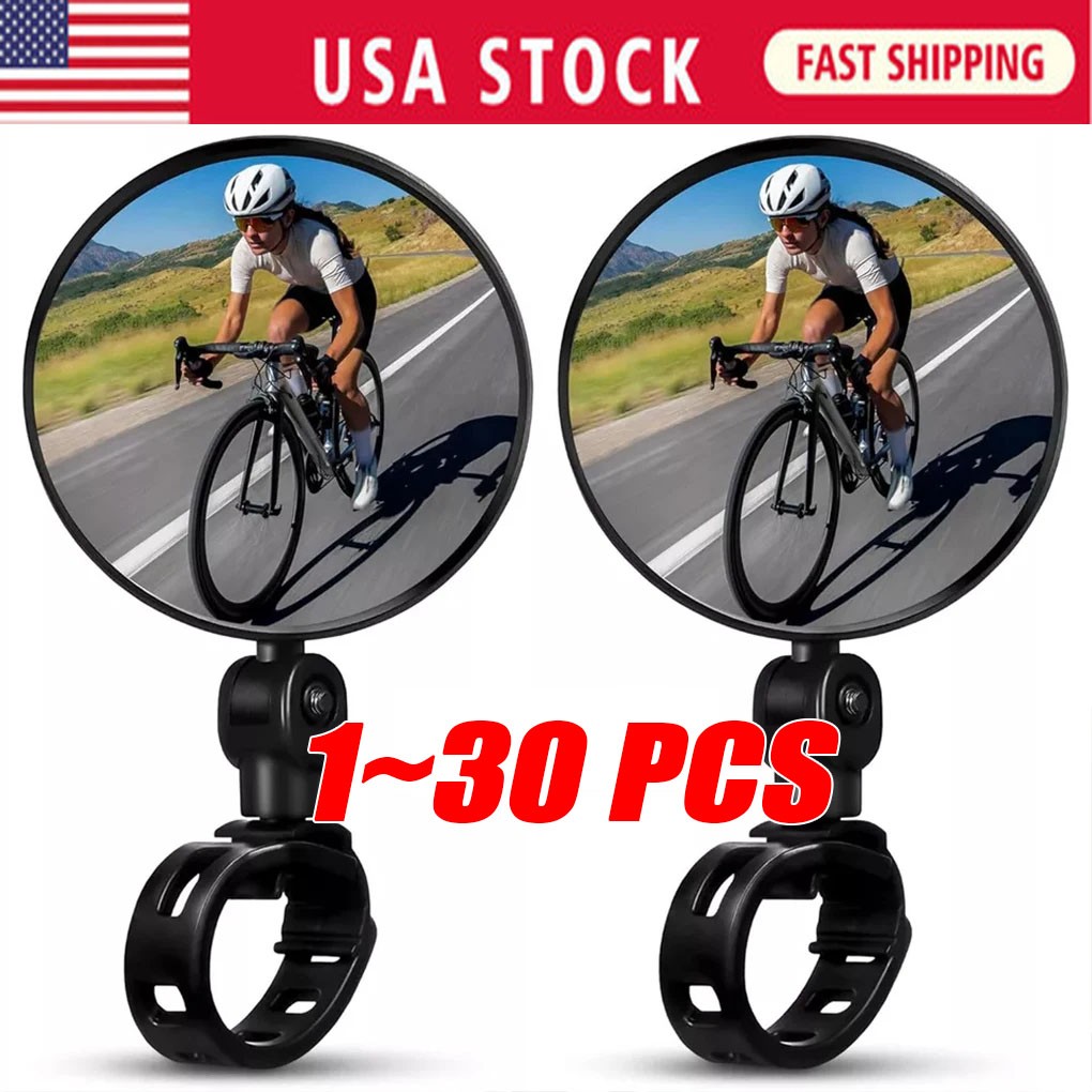 Bike Mirror Rotaty Round MTB Road Handlebar Bicycle Rear View Glass Cycling LOT