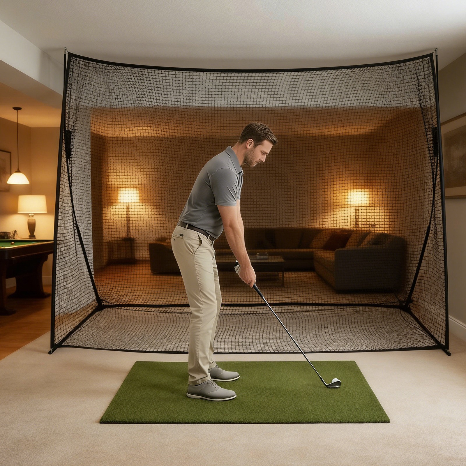 7x10ft Golf Practice Hitting Net for Golfers Indoor or Outdoor Use, w/ Carry Bag