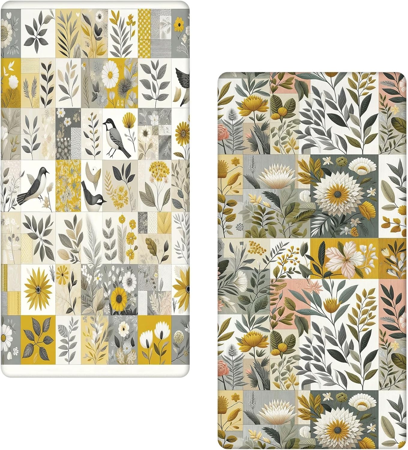 Ambesonne BOHO 2 Pack Twin Fitted Sheets Earth Yellow Champagen