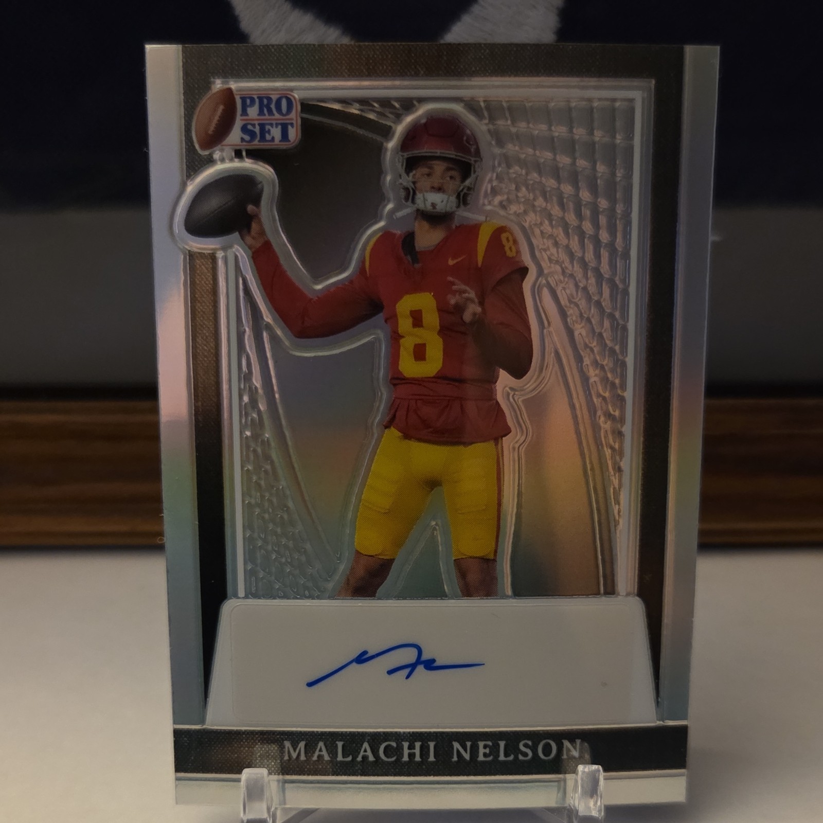 Leaf 2024 Pro Set Metal Silver Prismatic Auto Malachi Nelson 21/25 USC Rookie Leaf 2024 Pro Set Metal Silver Prismatic Auto Malachi Nelson 21/25 USC Rookie