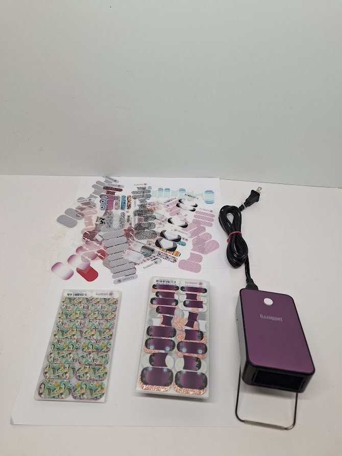 HUGE Lot Of Jamberry Nail Wraps And Mini Heater 150+ Packs Read
