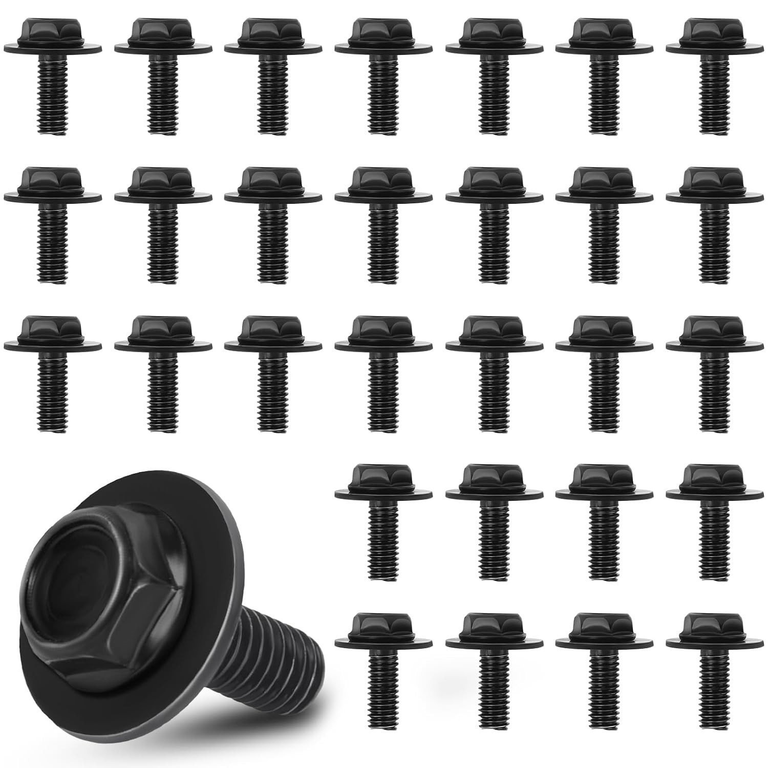 30Pcs M6 Transmission Pan Bolts with Washers, OEM Replacement for Toyota & More 30Pcs M6 Transmission Pan Bolts with Washers, OEM Replacement for Toyota & More