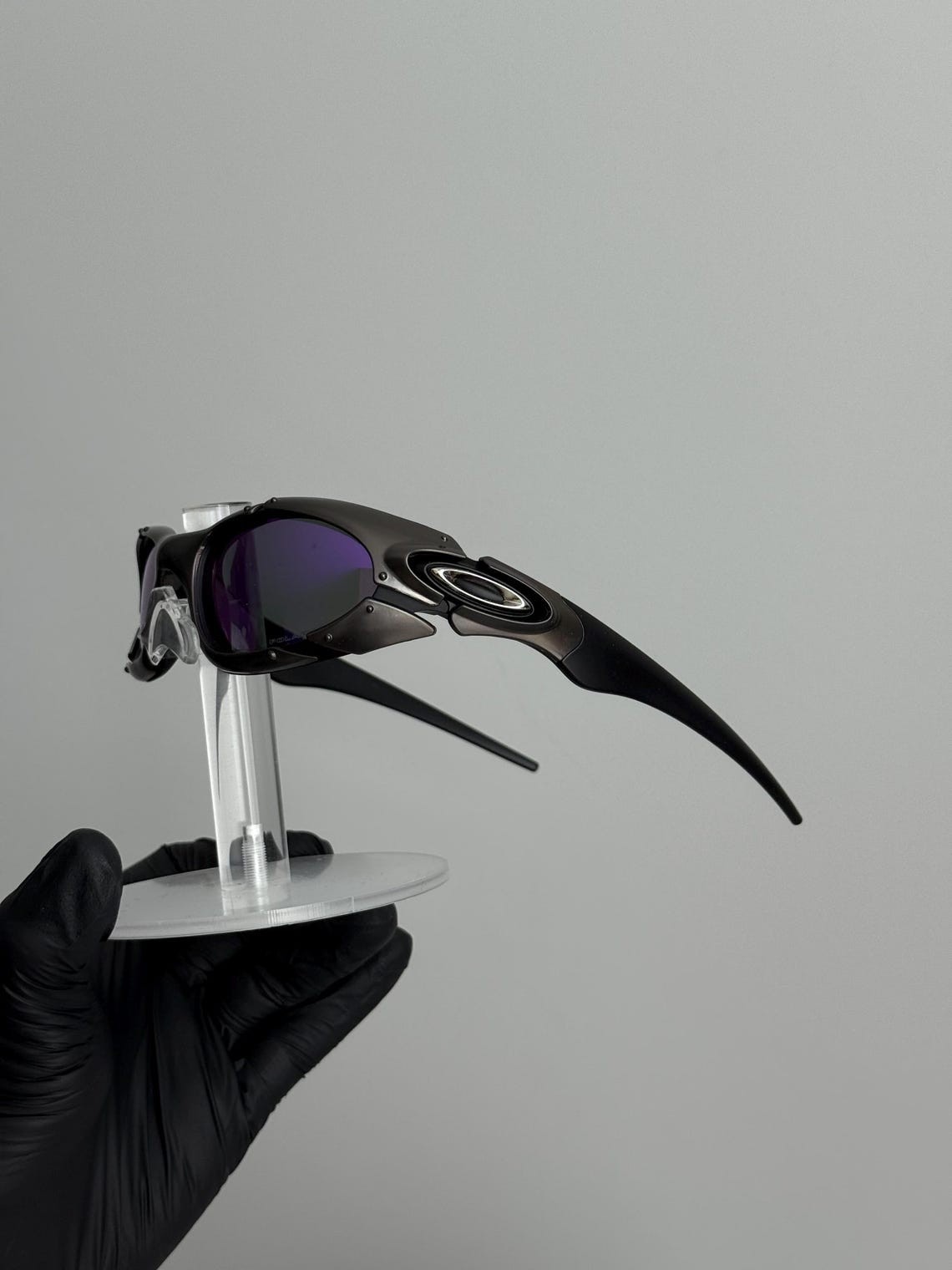 Oakley Plate Polarized Sunglasses Gray Silver Purple Y2K Retro Oakley Plate Polarized Sunglasses Gray Silver Purple Y2K Retro