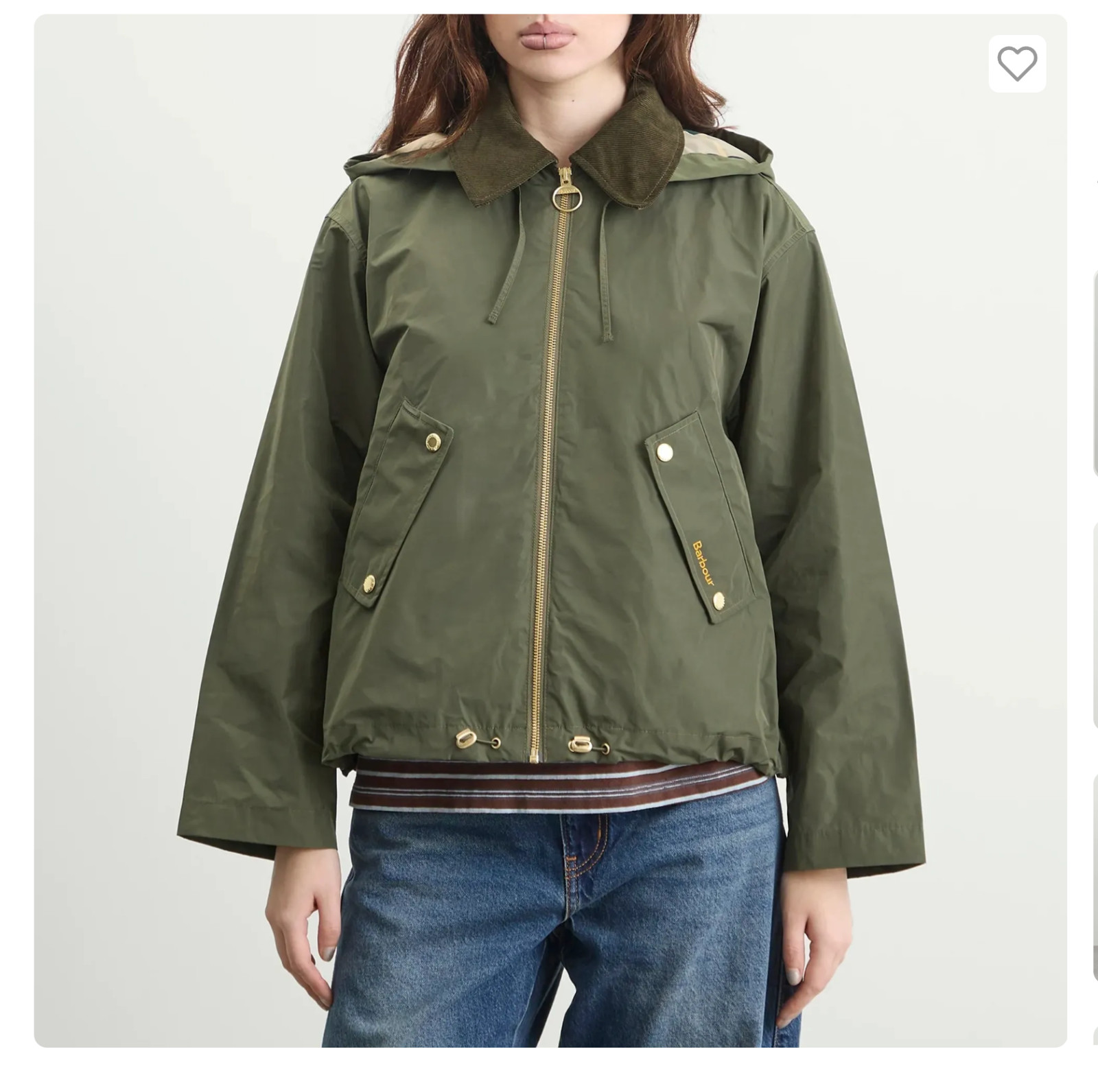 Ivy Green ~ BARBOUR WEAVER SHOWERPROOF HOODED JACKET MSRP $330 British Chic