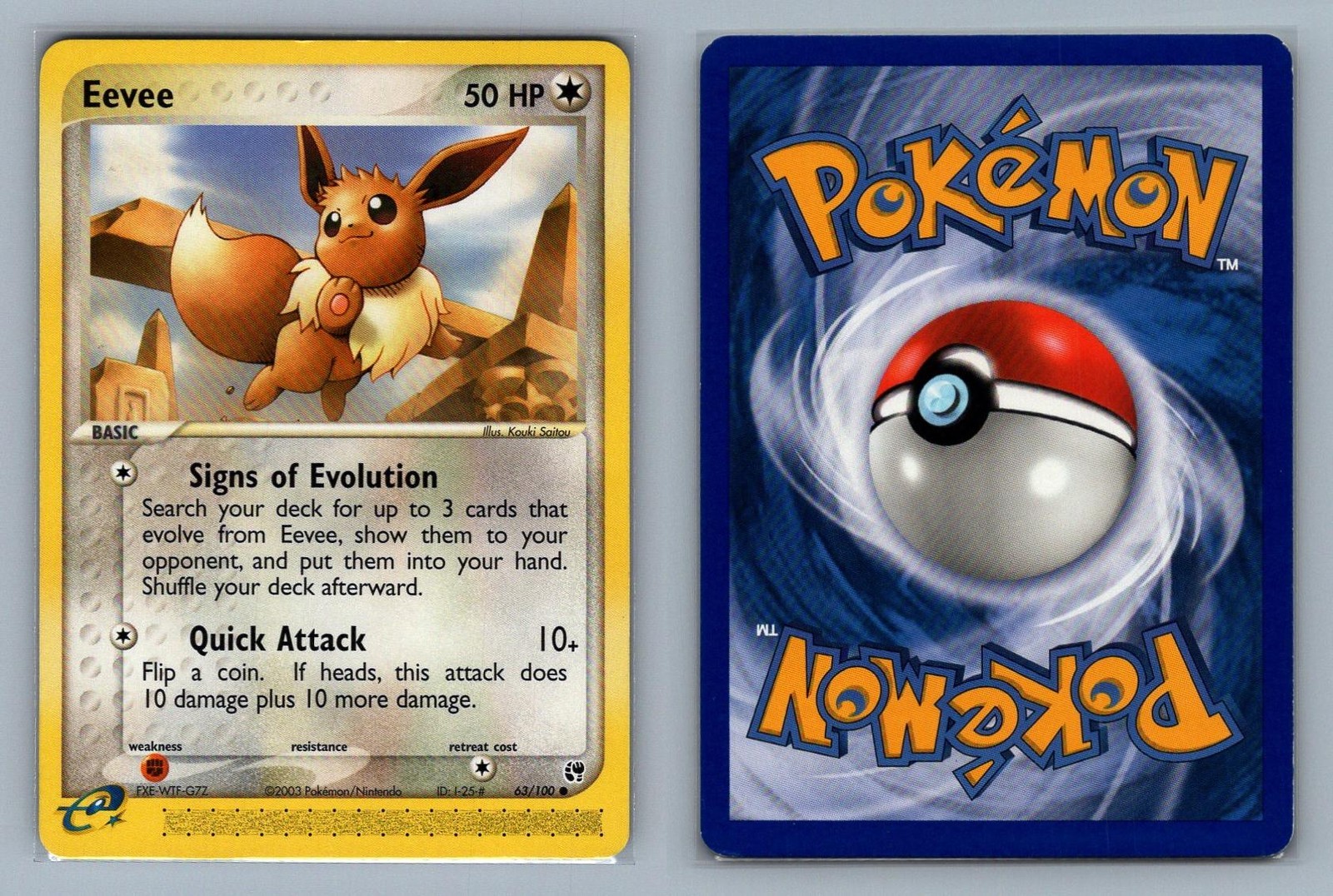 Eevee #63/100 Sandstorm Pokemon - NM