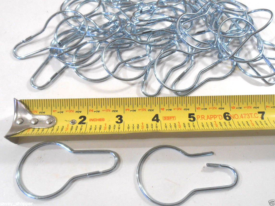 SHOWER HOOKS 36 PC. CHROME PLATED SHOWER CURTAIN HOOKS, RINGS SHOWER HOOKS 36 PC. CHROME PLATED SHOWER CURTAIN HOOKS, RINGS