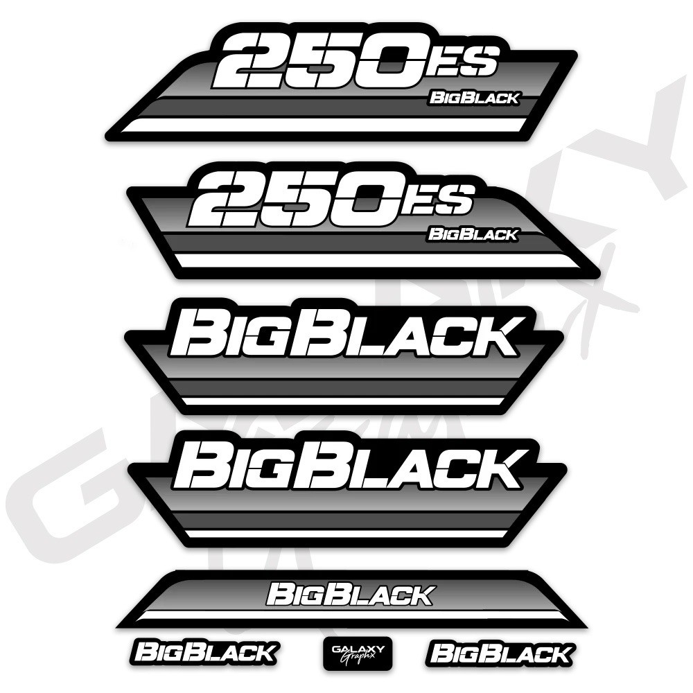 1985 Honda BIG BLACK Big Red 250ES Decal Graphics Kit - Black