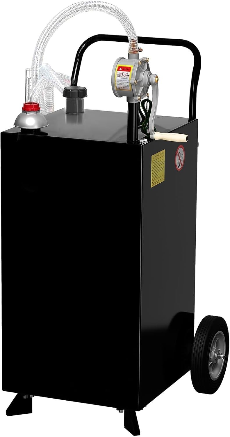 Stainless Steel Fuel Caddy Tank, Manual Rotary Pump, Portable 30/35/40/45 Gallon Stainless Steel Fuel Caddy Tank, Manual Rotary Pump, Portable 30/35/40/45 Gallon