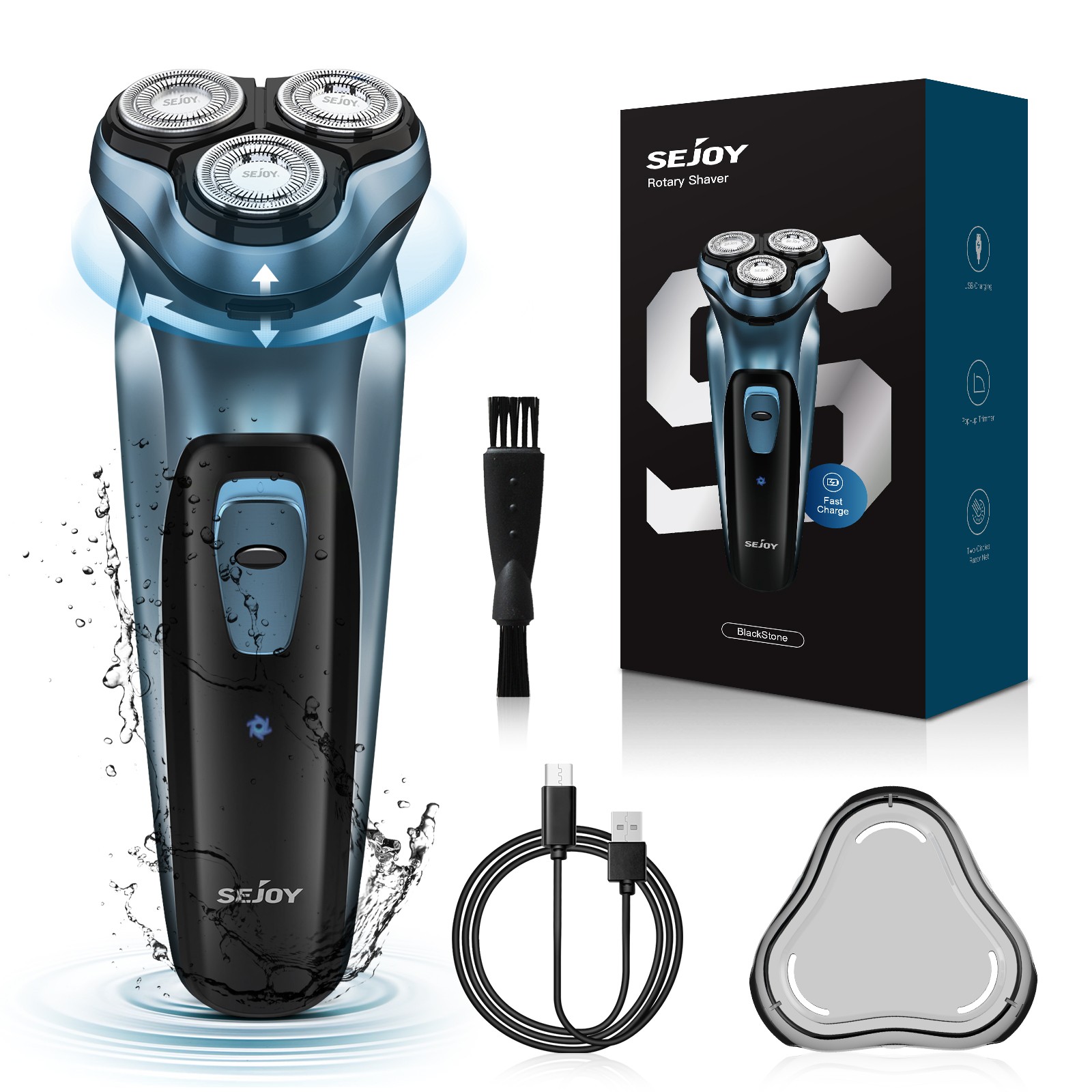 Electric Razor Men Rechargeable Rotary Shaver Pop-up Trimmer Shaving Cordless US