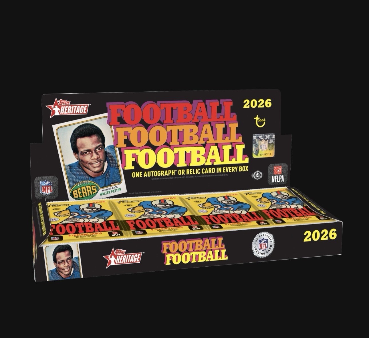 2026 TOPPS HERITAGE FOOTBALL HOBBY BOX (1 AUTO or RELIC) NFL New Presale QTY