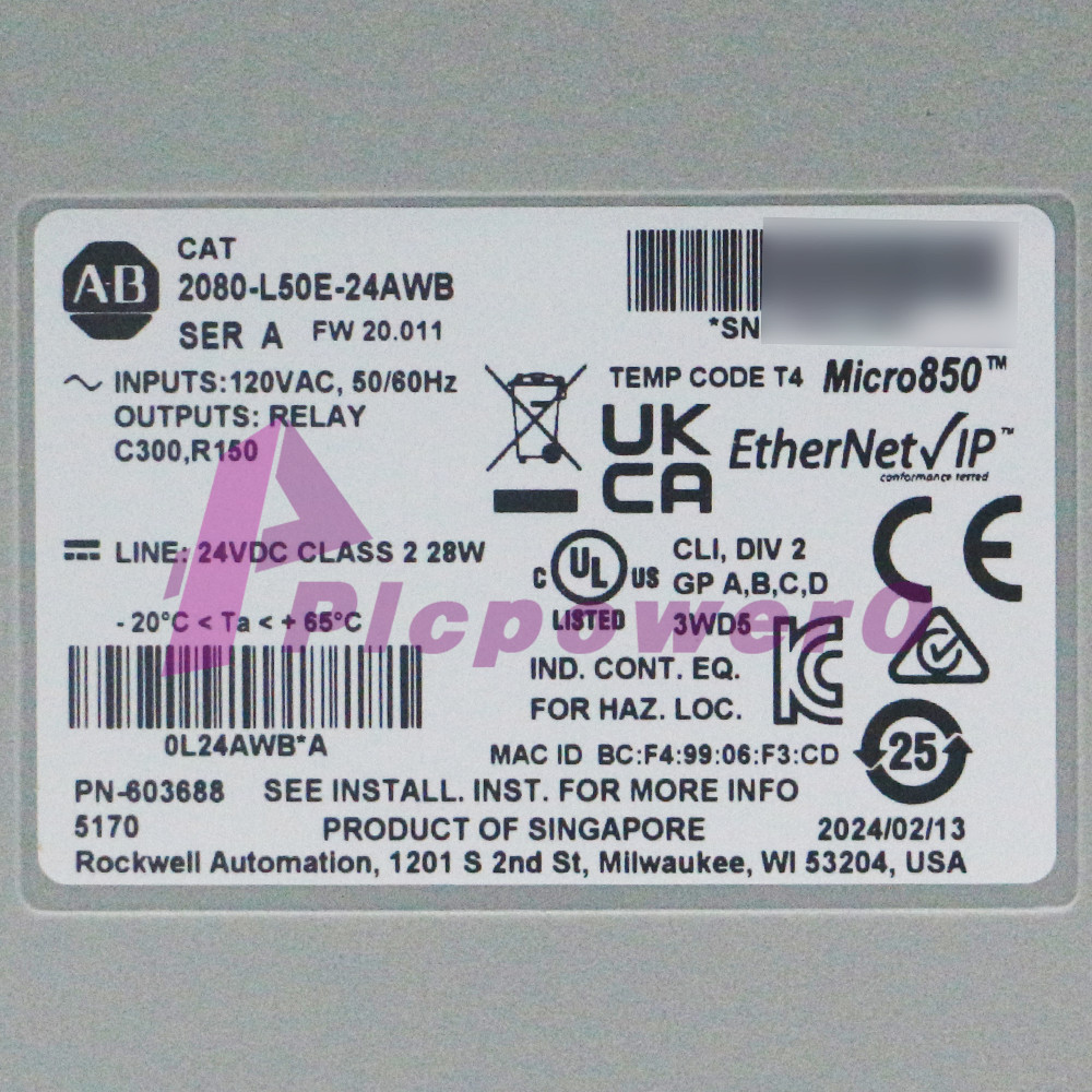 New Sealed 2080-L50E-24AWB Allen-Bradley  Micro850 Controller