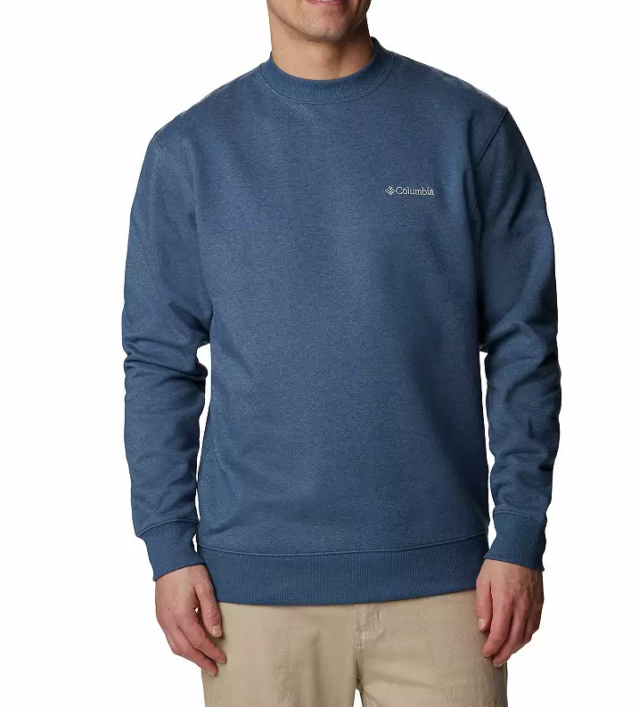 Columbia Men\'s Hart Mountain II Crewneck Carbon Heather Sweatshirt Blue Size XL Columbia Men\'s Hart Mountain II Crewneck Carbon Heather Sweatshirt Blue Size XL
