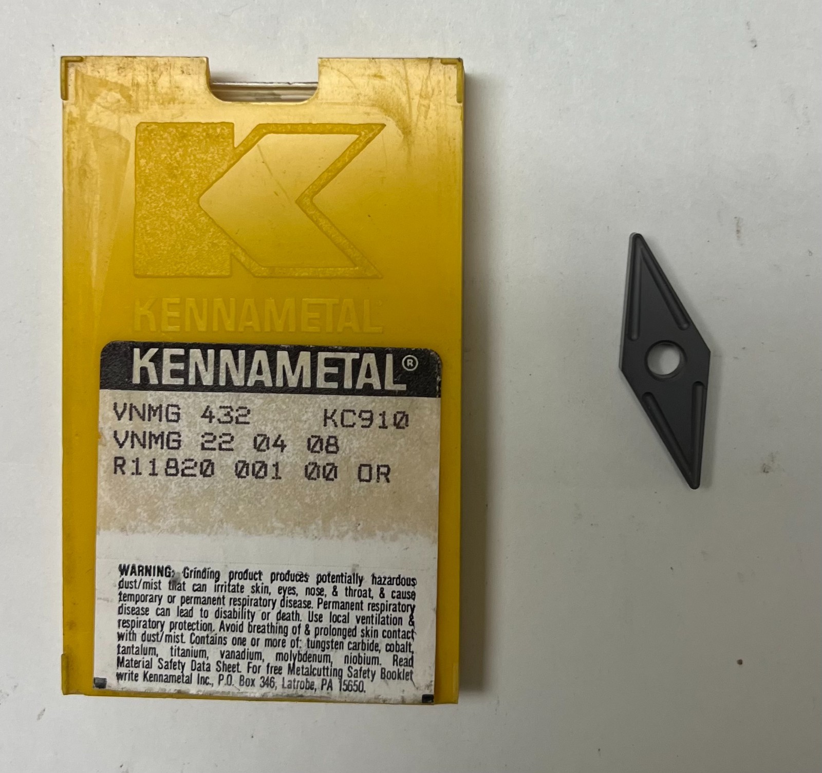 VNMG432 KC910 Kennametal Inserts - Item 5292 VNMG432 KC910 Kennametal Inserts - Item 5292