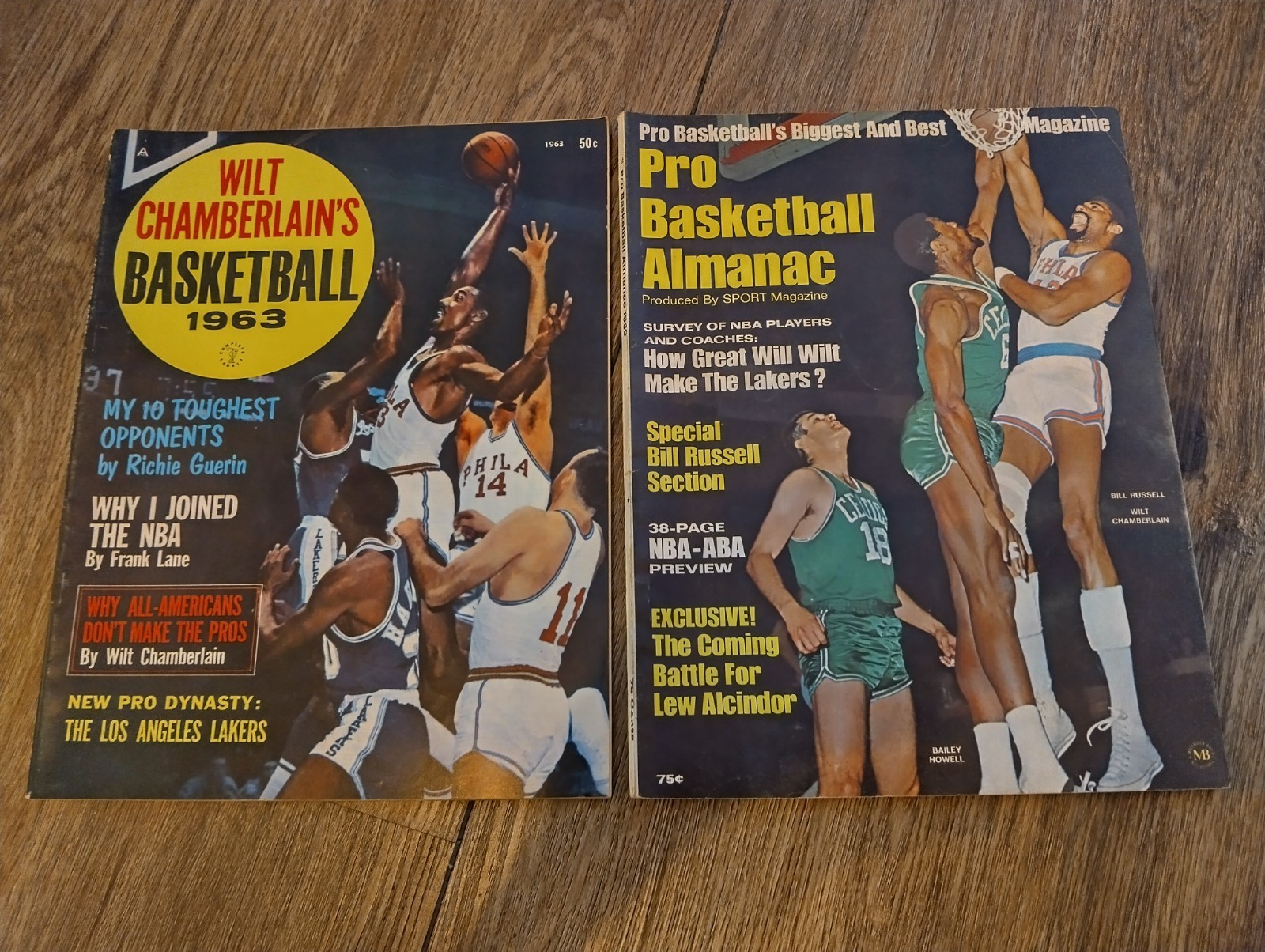 Rare 1963 Volume 1 Number 1 Wilt Chamberlain\'s Basketball Magazine + Pro Almanac