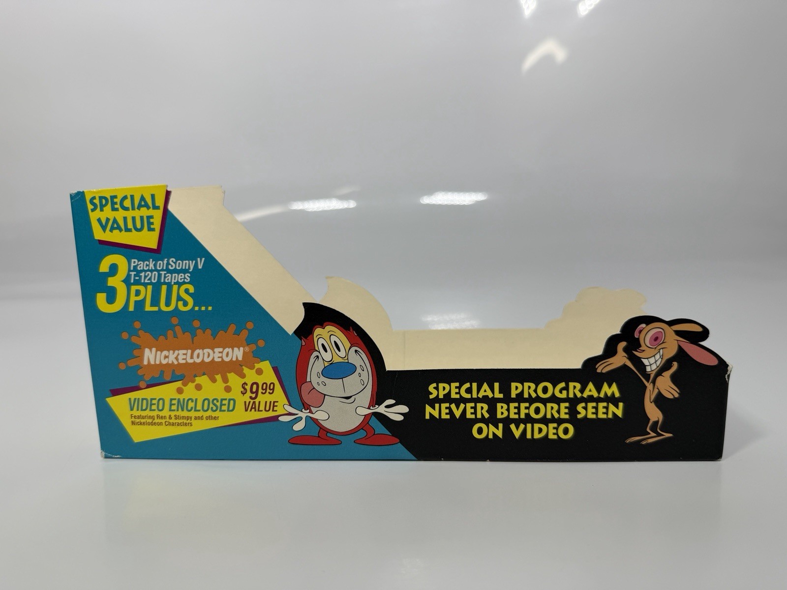 The Ren and Stimpy Show Nickelodeon 90s VHS Special T-120 Tape Promo Box Only The Ren and Stimpy Show Nickelodeon 90s VHS Special T-120 Tape Promo Box Only