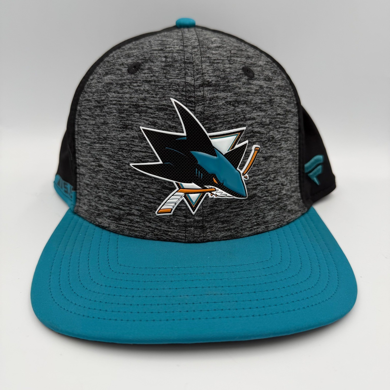 Fanatics San Jose Sharks Hat Mens OSFA Teal Gray Excellent NHL Authentic Pro