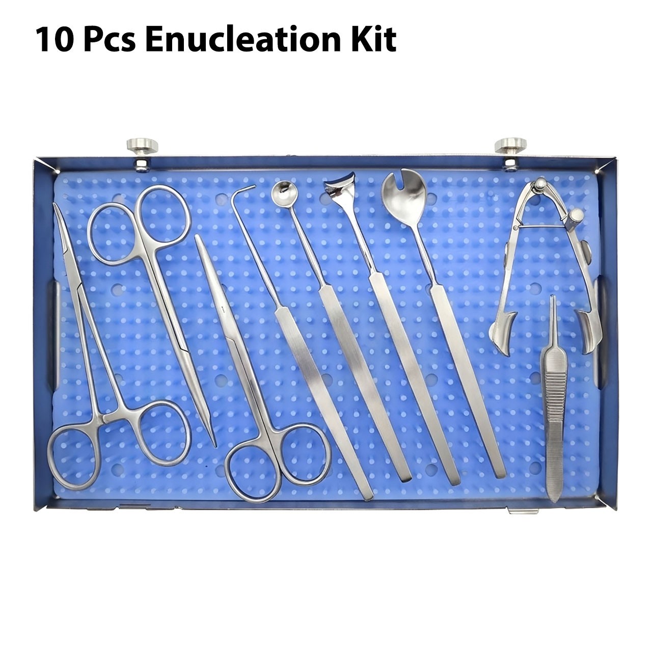 10 Pcs Enucleation Kit Stainless Steel Reusable Ophthalmic Instrument German 10 Pcs Enucleation Kit Stainless Steel Reusable Ophthalmic Instrument German