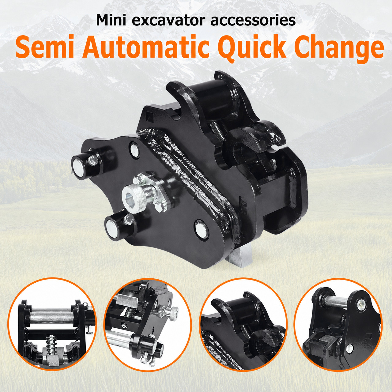 Semi-Automatic Quick Change Hitch for 0.8‑1.5T Mini Digger, US Stock