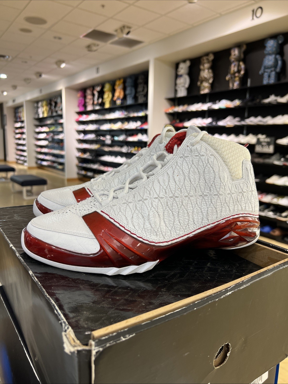 Air Jordan 23 White/Red-Met Silver Sz 12 USED