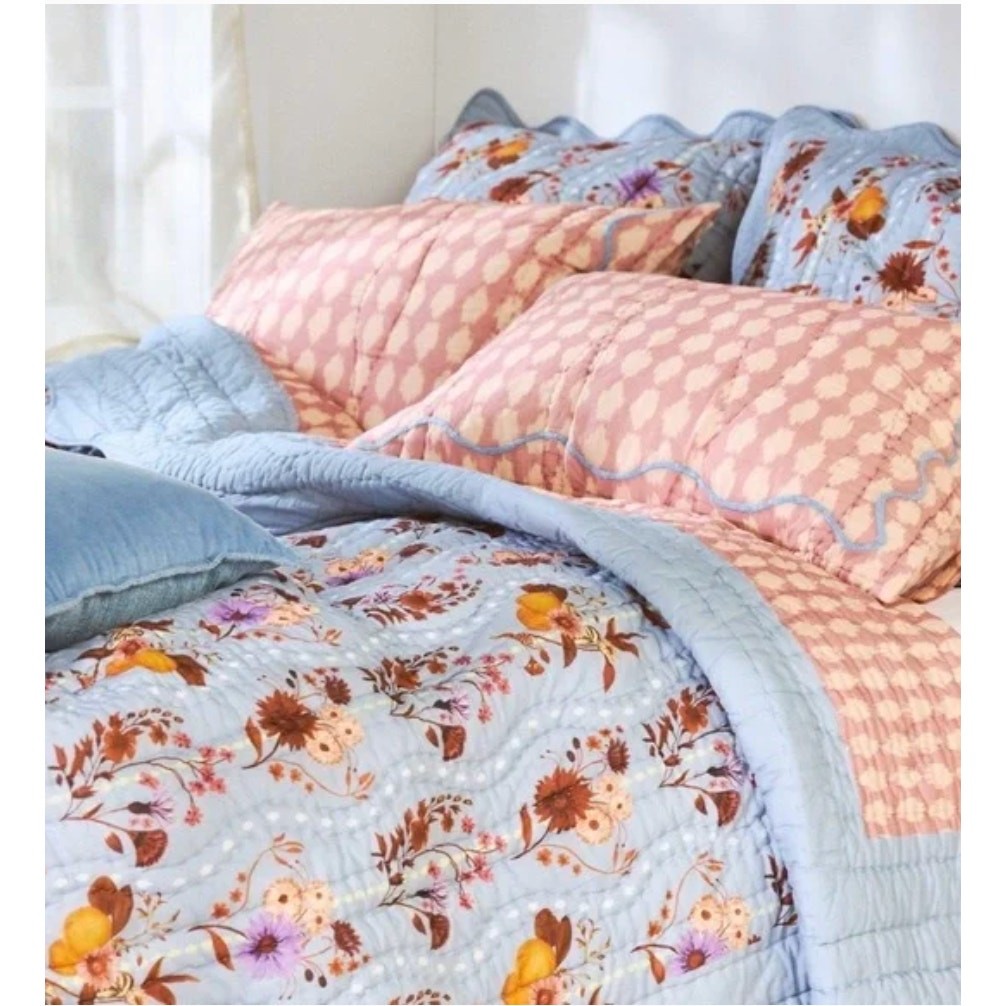 Anthropologie Iluka Cotton Printed Floral Quilt Size King Anthropologie Iluka Cotton Printed Floral Quilt Size King
