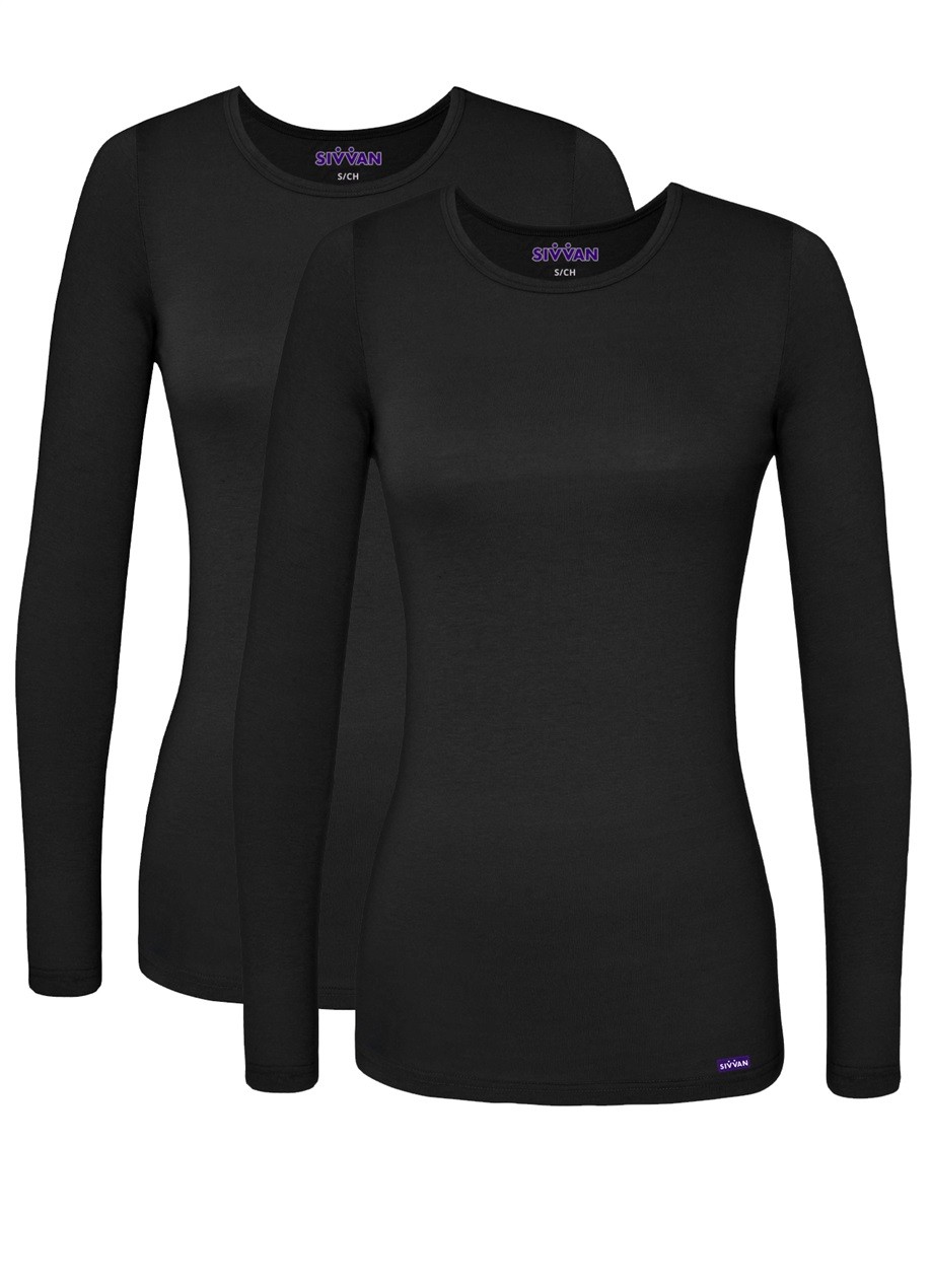 Sivvan 2 Pack Women’s Comfort Long Sleeve T-Shirt / Underscrub Tee Mixed Colors Sivvan 2 Pack Women’s Comfort Long Sleeve T-Shirt / Underscrub Tee Mixed Colors