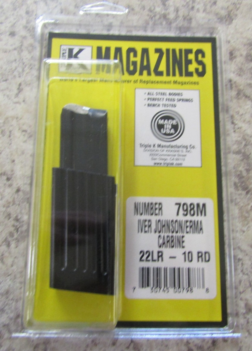 Erma EM1 Carbine Iver Johnson 10 Round 22 LR Triple K Magazine 798m Erma EM1 Carbine Iver Johnson 10 Round 22 LR Triple K Magazine 798m