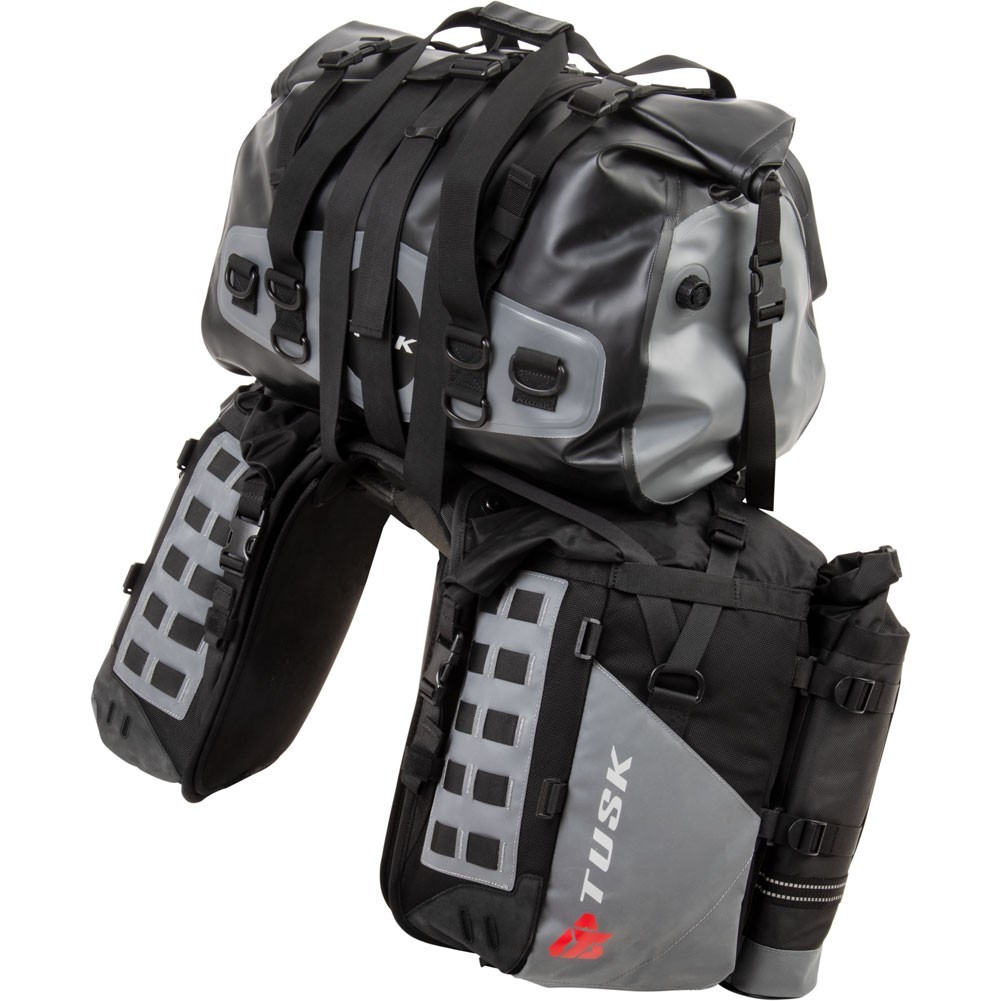 Tusk Highland X2 Rackless Luggage System, Medium Dry Duffel & Bottle Holder Tusk Highland X2 Rackless Luggage System, Medium Dry Duffel & Bottle Holder