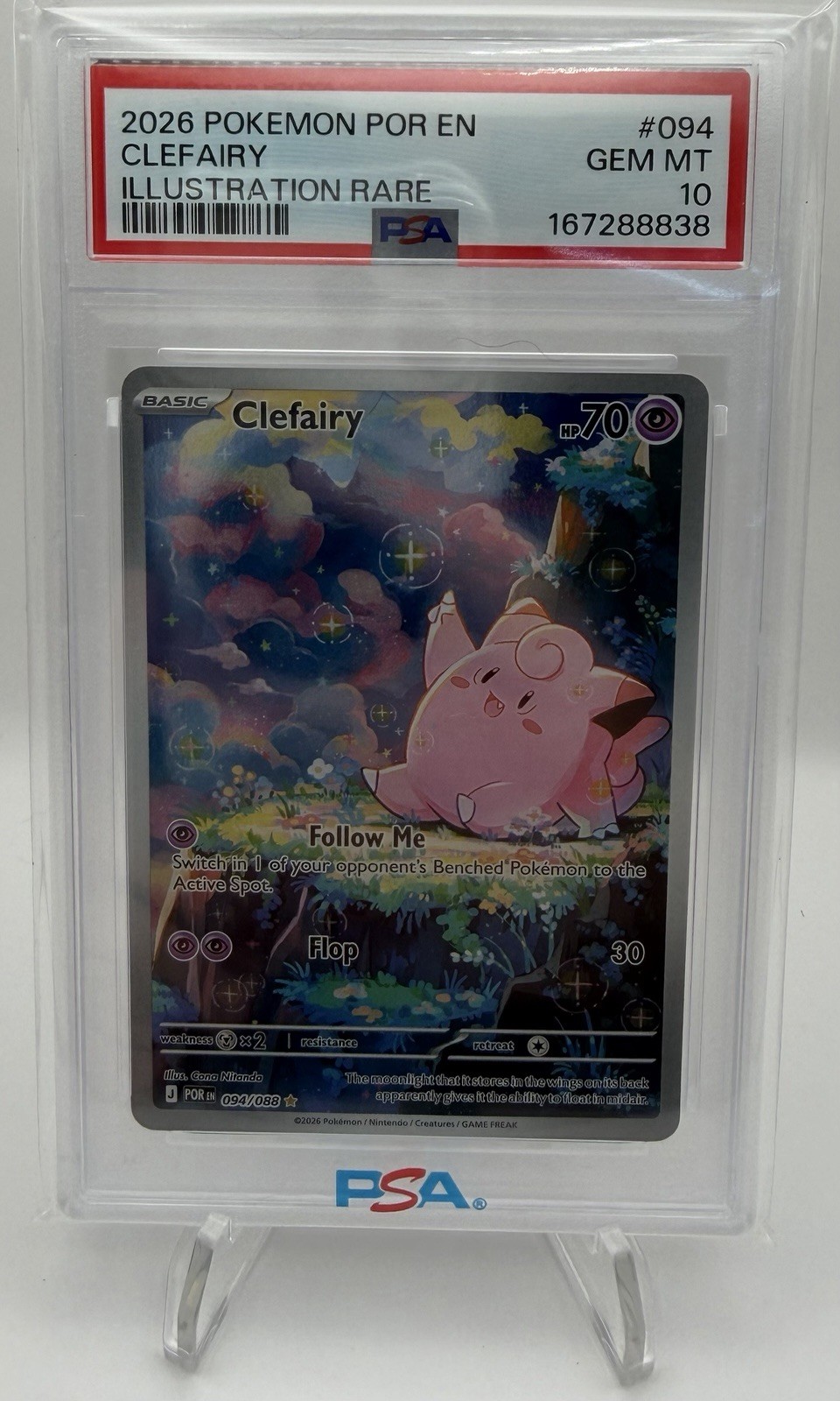 PSA 10 Clefairy 094/088 Pokemon Perfect Order Illustration Rare IR PSA 10 Clefairy 094/088 Pokemon Perfect Order Illustration Rare IR
